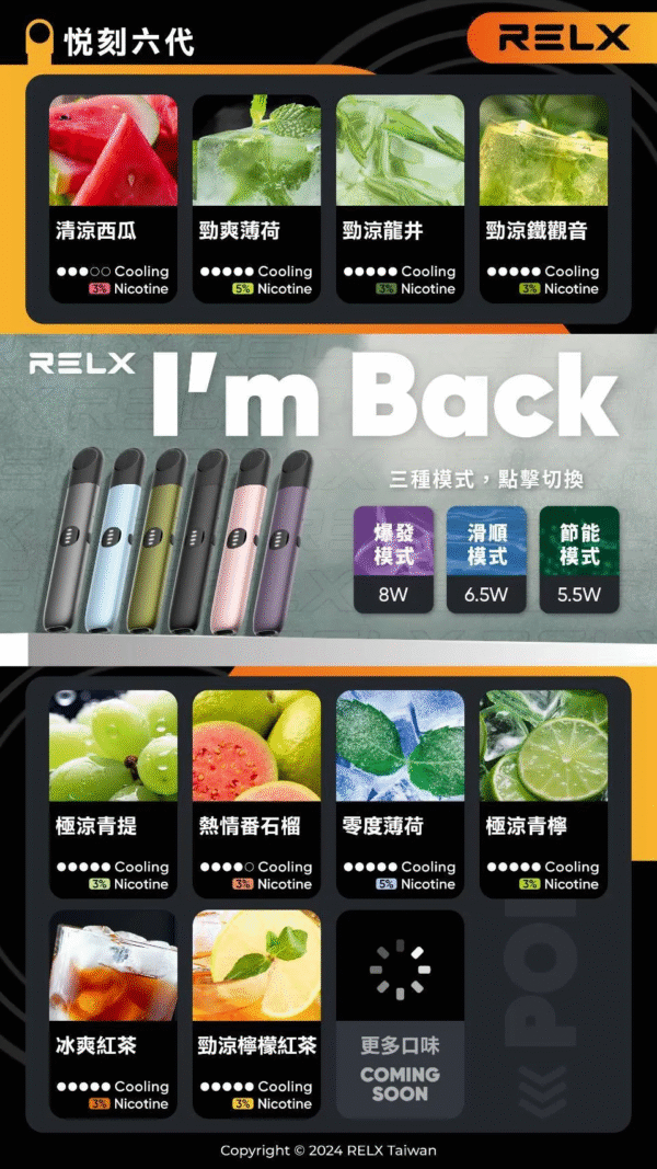 RELX悅刻六代煙彈❤️‍開山鼻祖❤️‍還原度極高